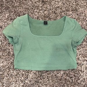 green shein crop top